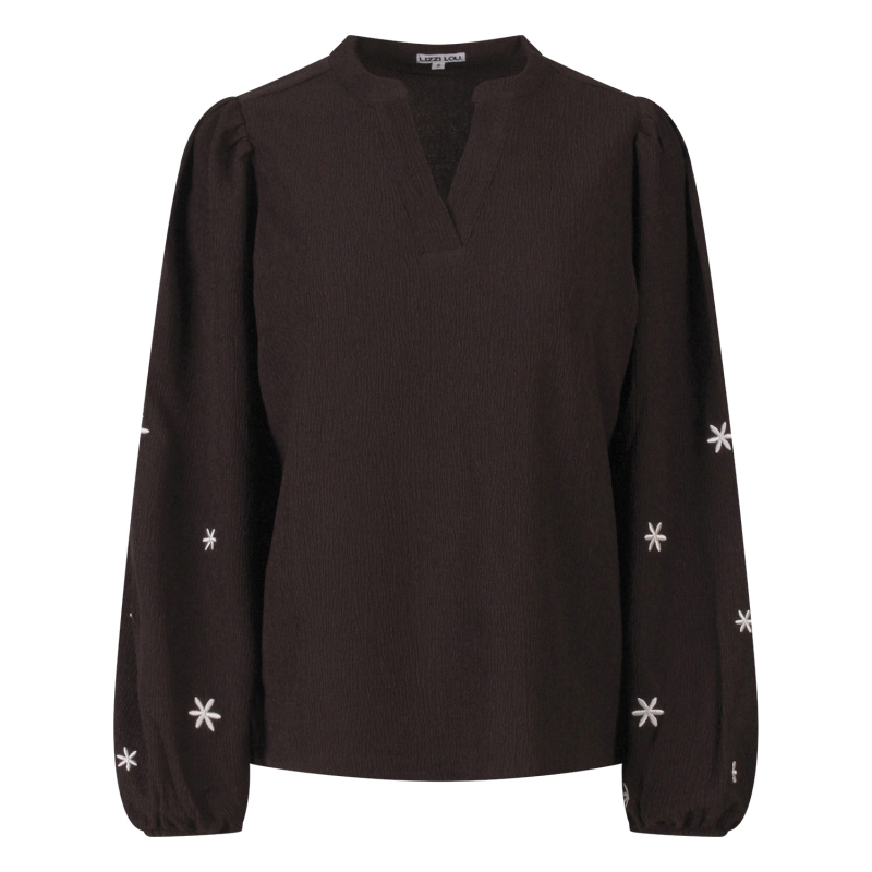 Lizzi Lou Daphne W20454 blouses lange mouw Bruin donker