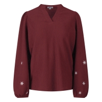 Lizzi Lou Daphne W20454 blouses lange mouw Wijnrood