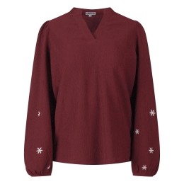 Lizzi Lou Daphne W20454 dames Blouses lange mouwen Wijnrood