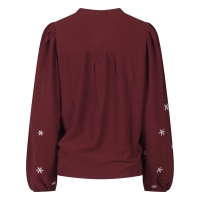 Lizzi Lou Daphne W20454 blouses lange mouw Wijnrood