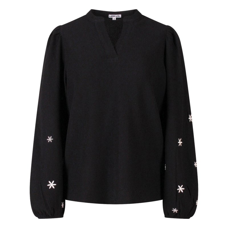 Lizzi Lou Daphne W20454 blouses lange mouw Zwart