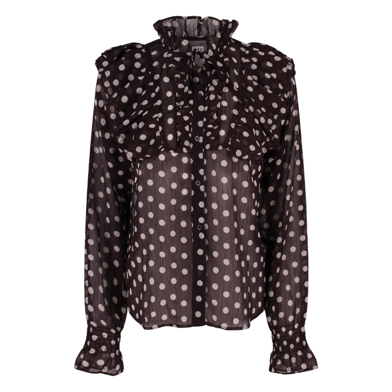 City Life Sara W20565 blouses lange mouw Bruin donker