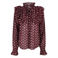 City Life Sara W20565 blouses lange mouw Wijnrood