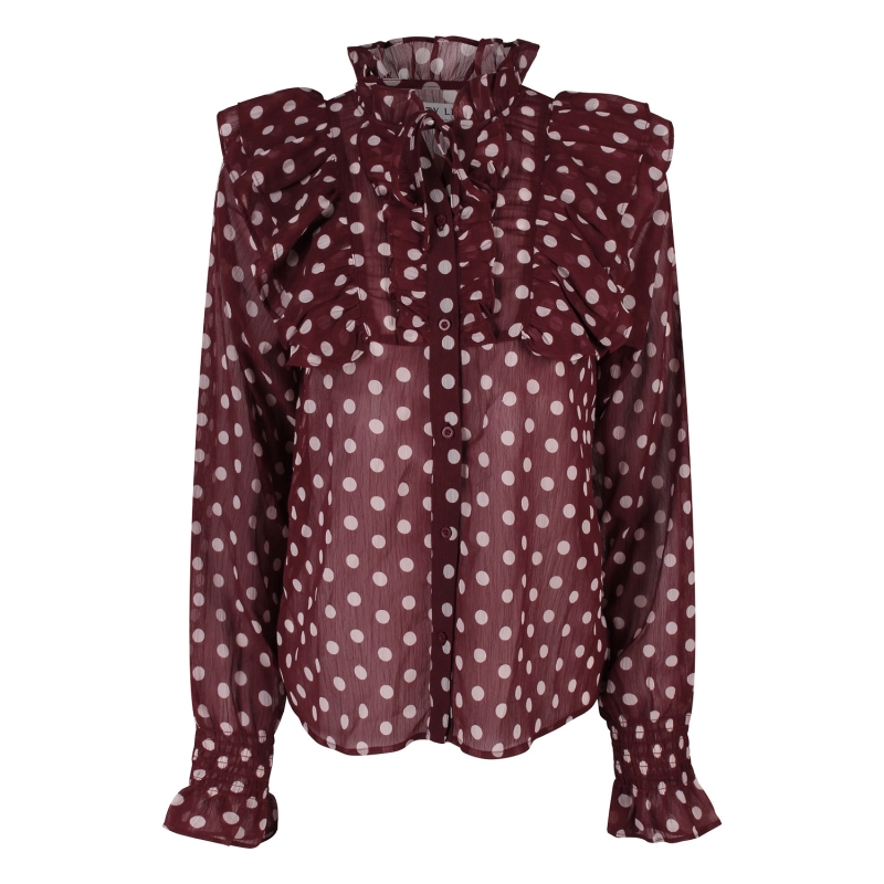 City Life Sara W20565 blouses lange mouw Wijnrood