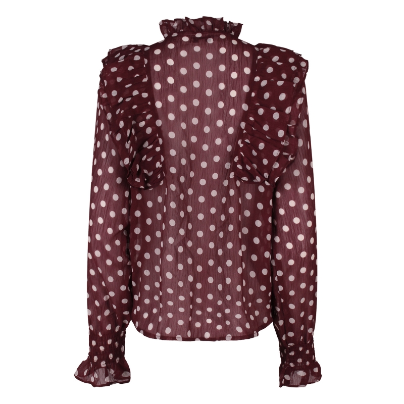 City Life Sara W20565 blouses lange mouw Wijnrood