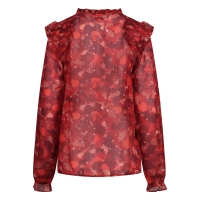 City Life Ysra ruffle W20566 blouses lange mouw Rood