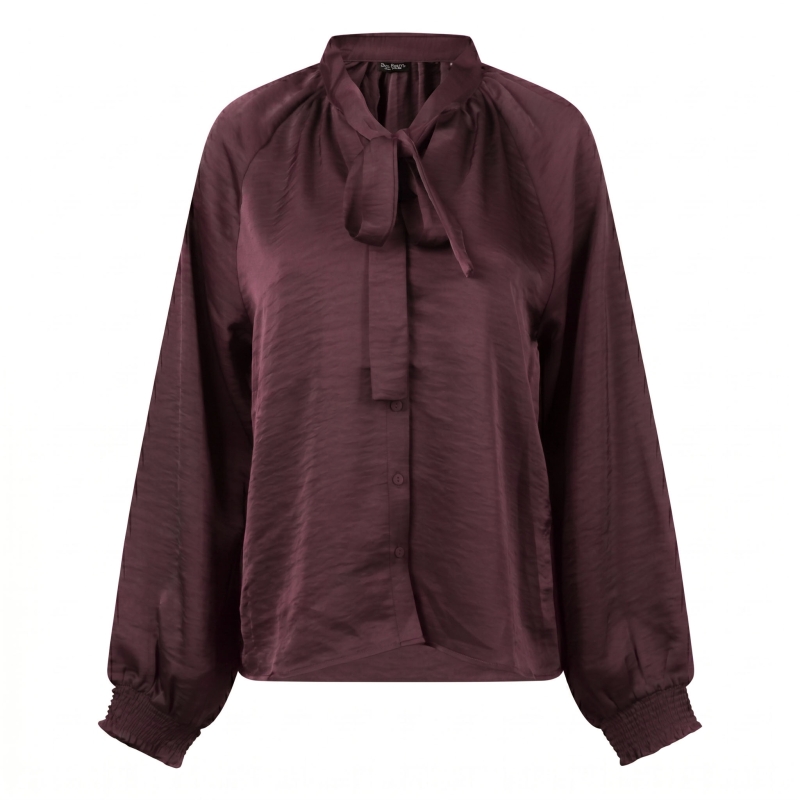 So Soire Brie W20510 blouses lange mouw Wijnrood