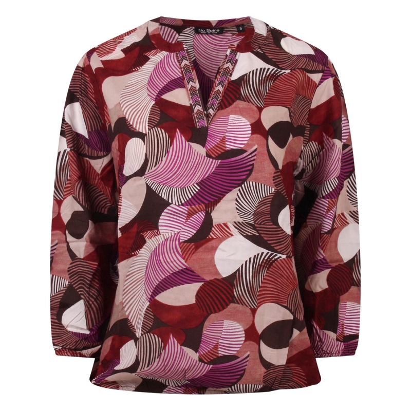 So Soire Elizia W20508 blouses lange mouw Bruin donker