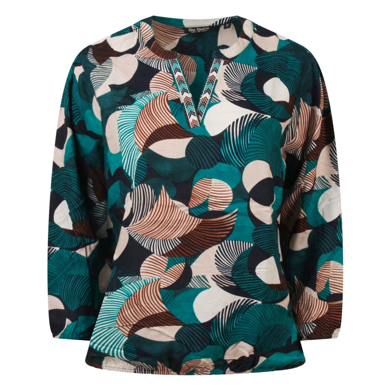 So Soire Elizia W20508 blouses lange mouw Petrol