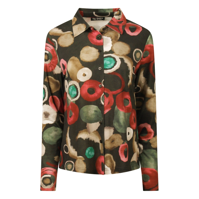 So Soire Toni W20505 blouses lange mouw Army