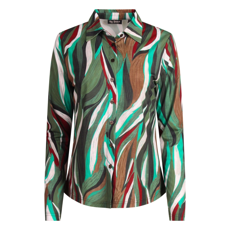 So Soire Zita W20506 blouses lange mouw Army