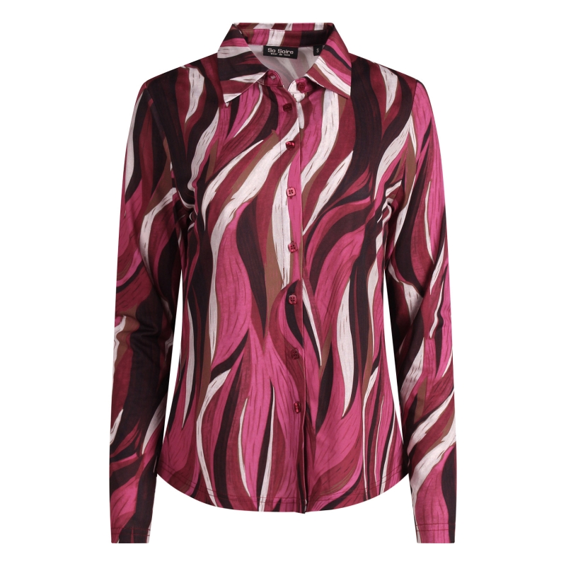 So Soire Zita W20506 blouses lange mouw Wijnrood