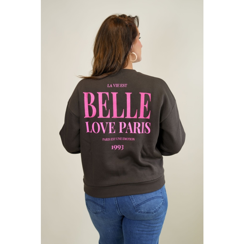 Lizzi Lou Cheryl W20456 sweatshirts Bruin donker