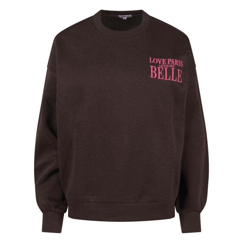 Lizzi Lou Cheryl W20456 sweatshirts Bruin donker