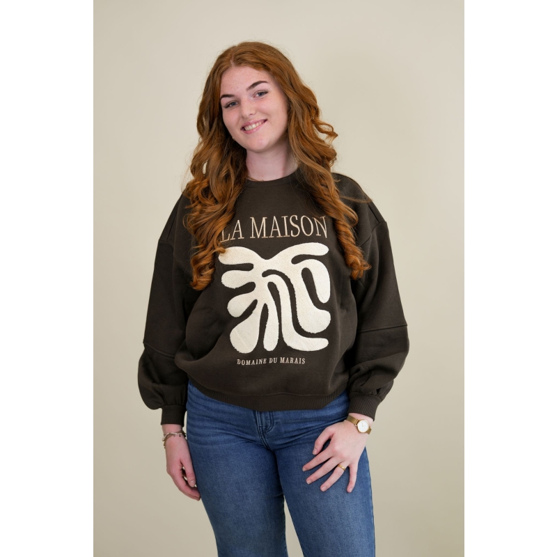 Lizzi Lou Claartje W20457 sweatshirts Bruin donker