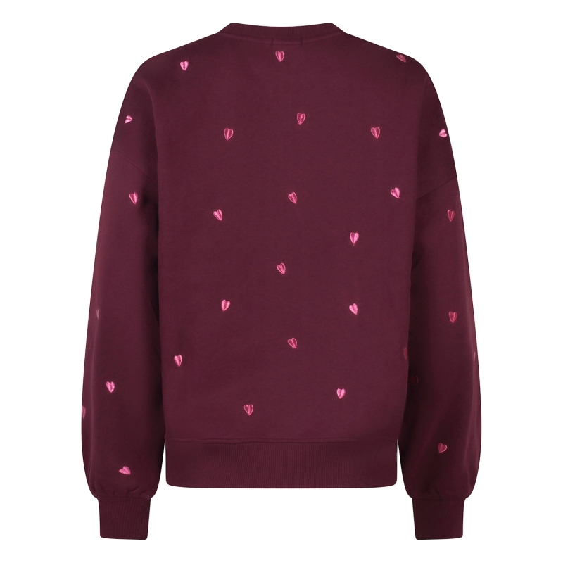 Lizzi Lou Heart W20458 sweatshirts Wijnrood