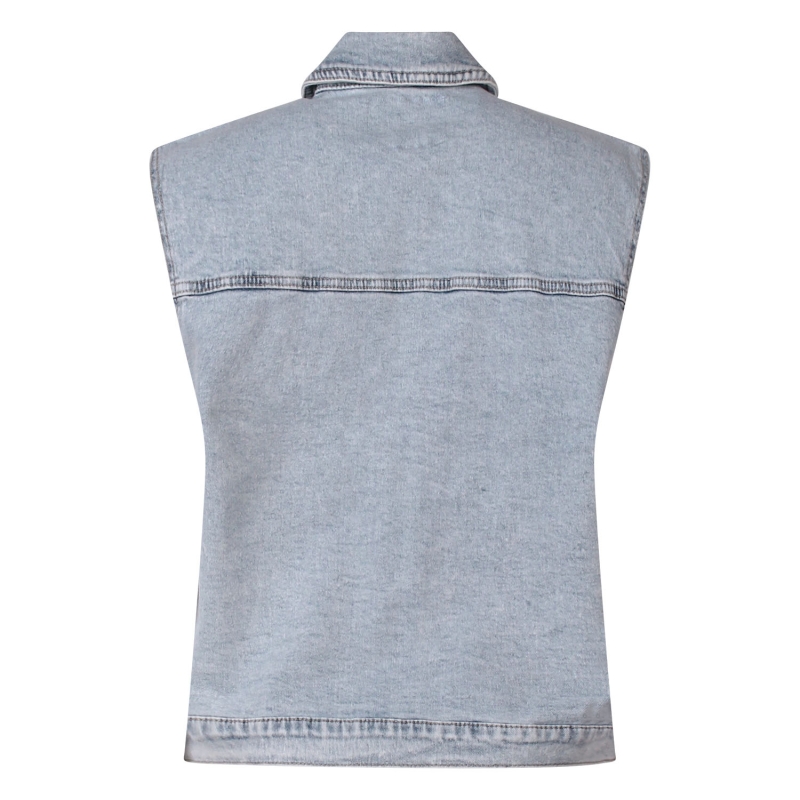 lizzi lou Nola lds Z10341 gilet spencers Denim licht gebleekt
