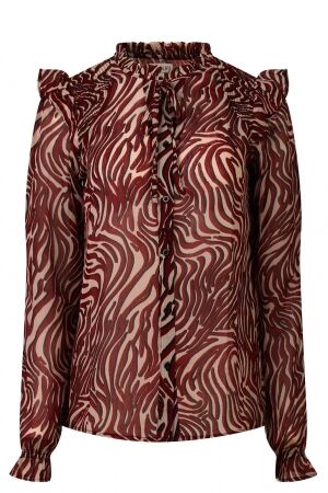 City Life City Life Ysra ruffle W10537 Bordeaux rood zebra cabernet