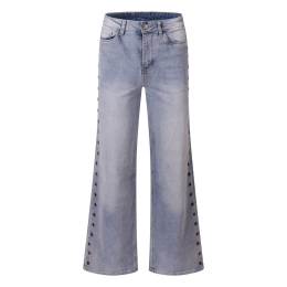 lizzi lou LW21038 Z10552 dames lange broek Denim licht gebleekt
