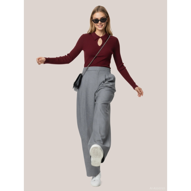 hypedrop HDNINA HW PLEATED PANTS lange broeken Grey
