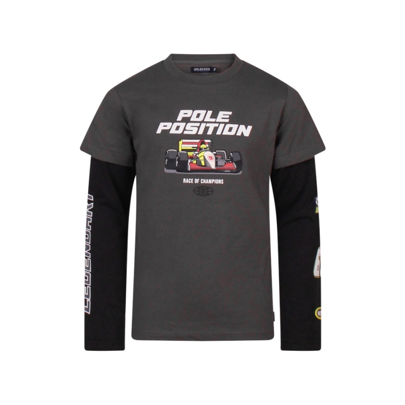 Unlocked 3117601 W10275 t-shirts lange mouw Antraciet