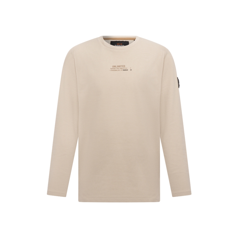 Ravagio Tez W10213 t-shirts lange mouw Beige