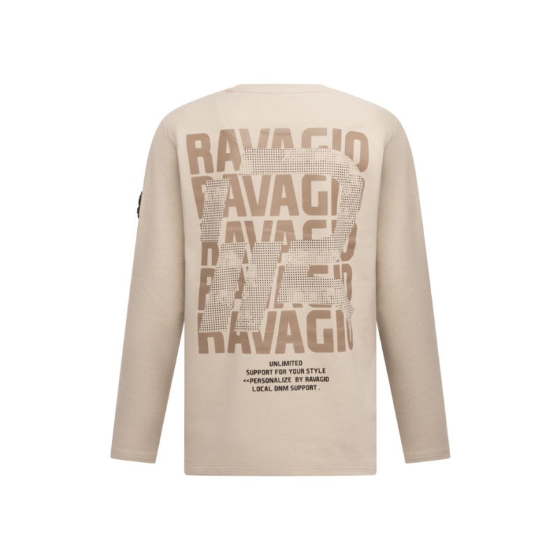 Ravagio Tez W10213 t-shirts lange mouw Beige