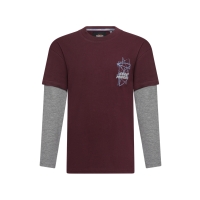 Ravagio Torre W10263 t-shirts lange mouw Rood bordo