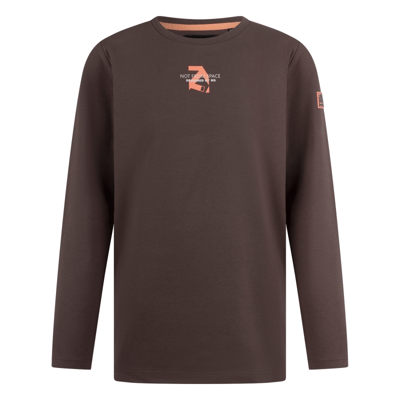 Ravagio Bez W20208 t-shirts lange mouw Bruin