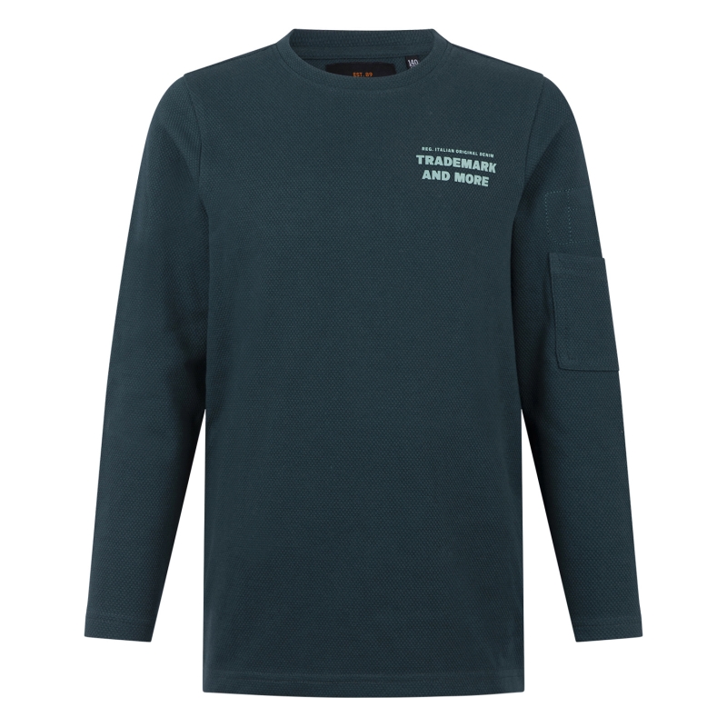 Ravagio Boris W20207 t-shirts lange mouw Groen donker