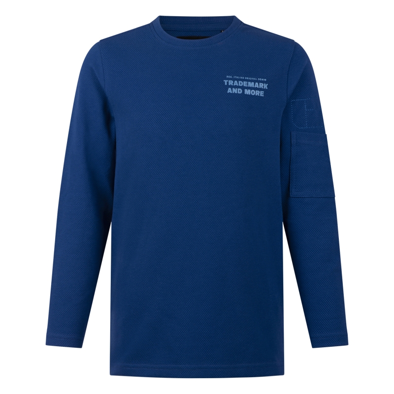 Ravagio Boris W20207 t-shirts lange mouw Kobalt