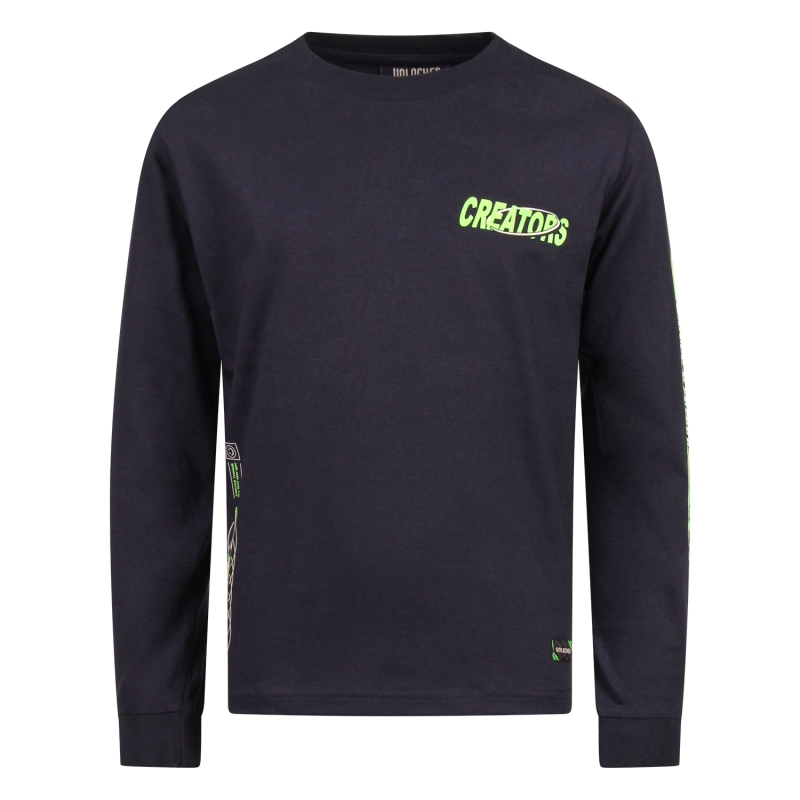 Unlocked 484068R W20546 t-shirts lange mouw Marine