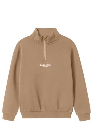 name it name it NKMBRODY LS NREG SWEAT ZIP BRU NOOS Grijs
