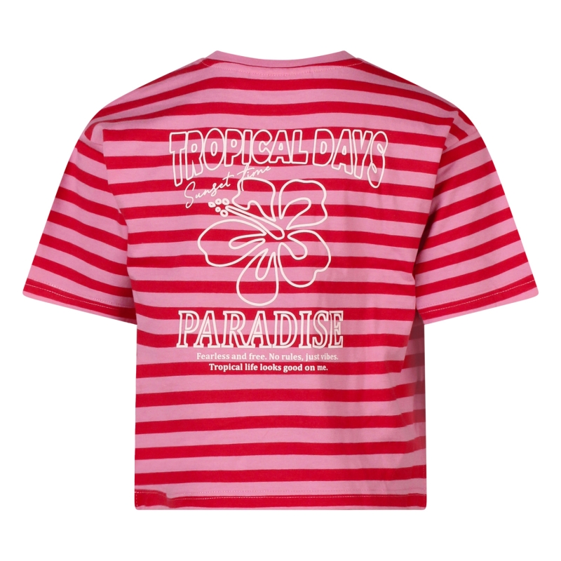 D-zine Tropical Z10320 t-shirts korte mouw Rood midden