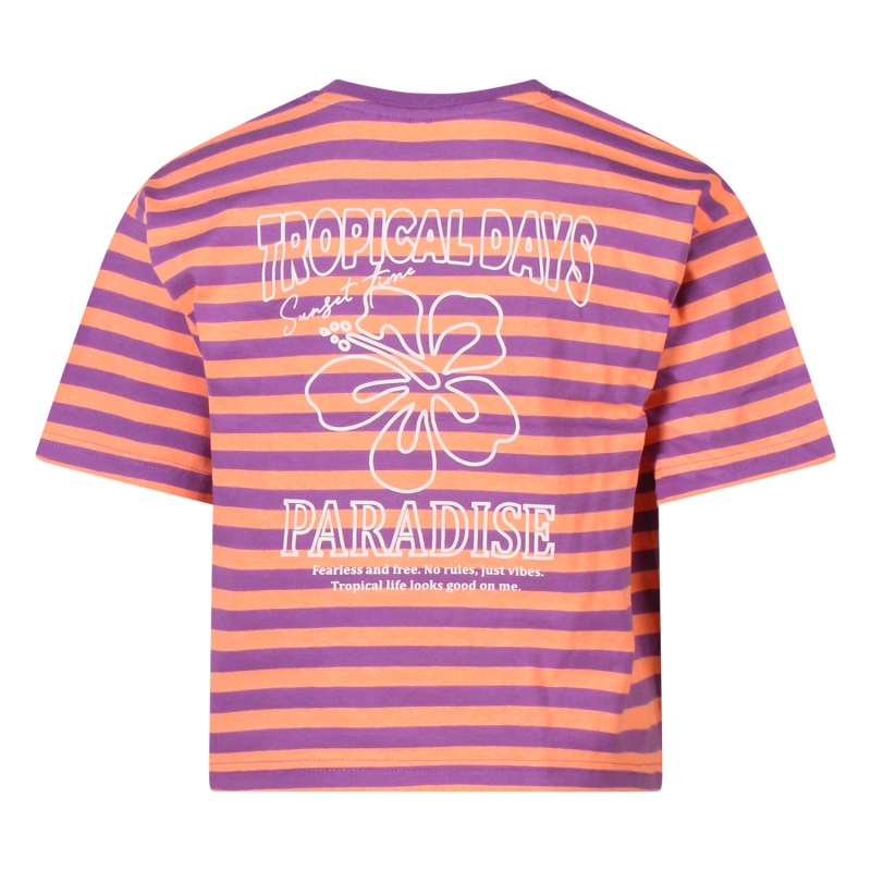 D-zine Tropical Z10320 t-shirts korte mouw Lila