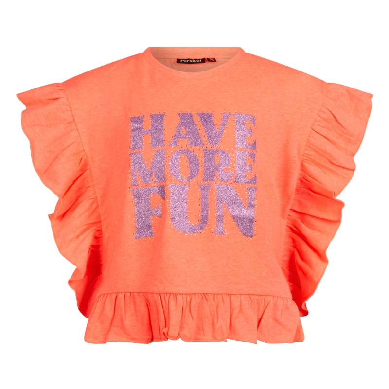 Persival 3210608 Z10028 t-shirts korte mouw koraal neon