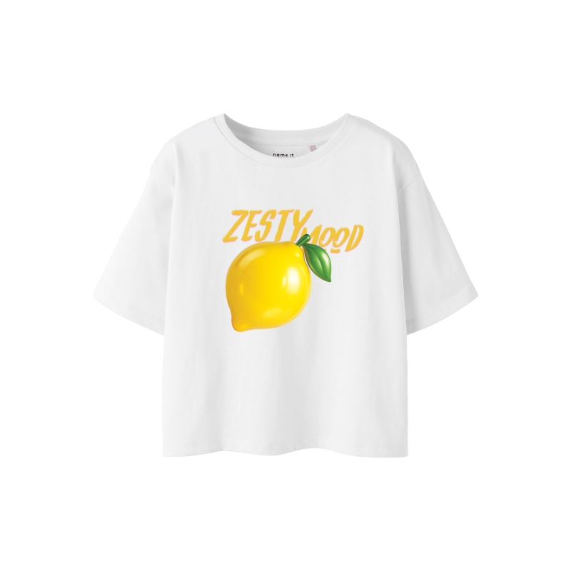 name it NKFFARINAZ SS NREG SHORT TOP BOX t-shirts korte mouw White