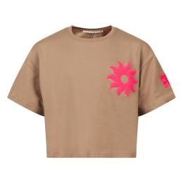 D-zine Angela Z10696 meisjes T-shirt korte mouw Zand