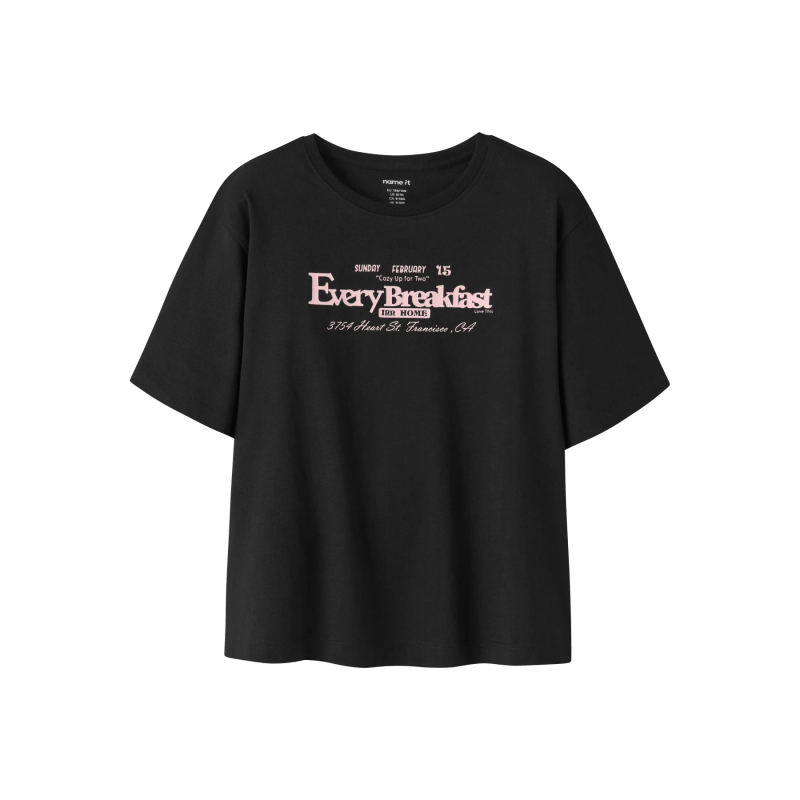 name it NKFKATIMO SS NREG TOP BOX t-shirts korte mouw Black
