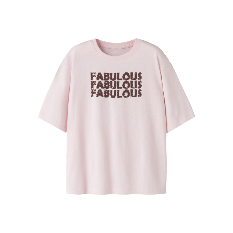 name it NKFKARINA SS NREG TOP PB t-shirts korte mouw Red