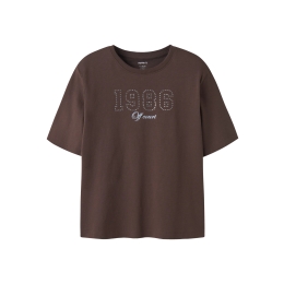 name it NKFKARINA SS NREG TOP PB meisjes T-shirt korte mouw Brown