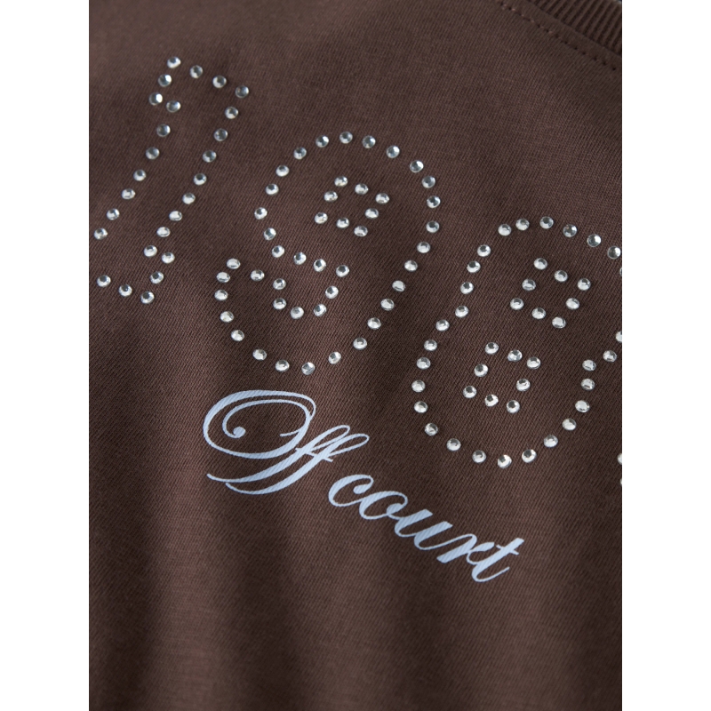 name it NKFKARINA SS NREG TOP PB t-shirts korte mouw Brown