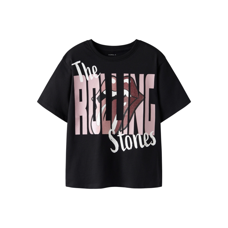 name it NKFDYBA ROLLINGS SS NREG TOP BOX UNV t-shirts korte mouw Black