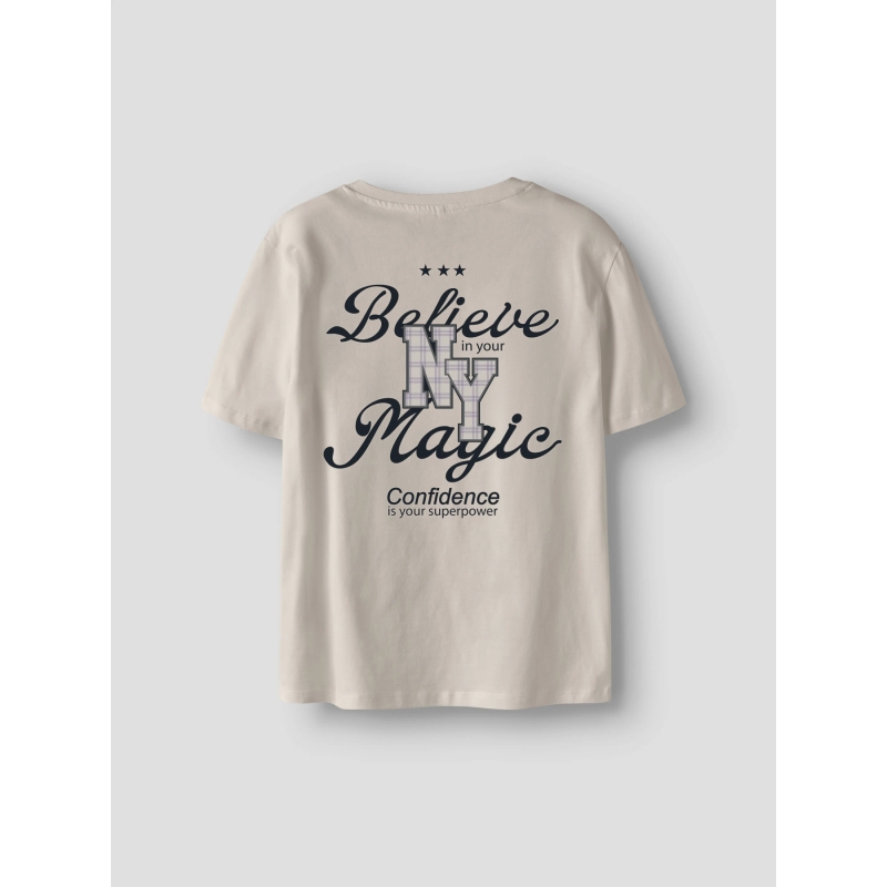 name it NKFTUVA SS NREG TOP BOX t-shirts korte mouw Grey