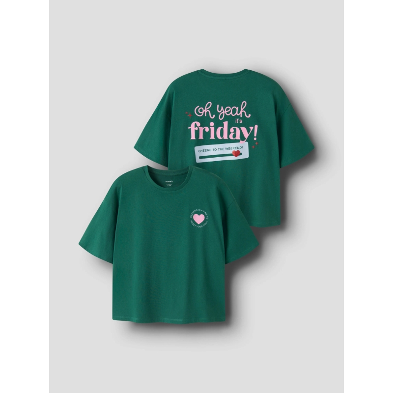 name it NKFLTOM SS RLX TOP t-shirts korte mouw Turquoise
