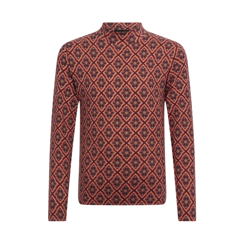 D-zine Tieneke W10121 t-shirt lange mouw Rood bordo