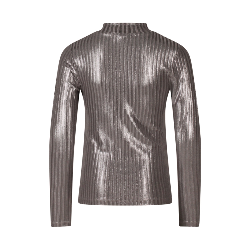 D-zine Tooske W10112 t-shirt lange mouw Grijs zilver