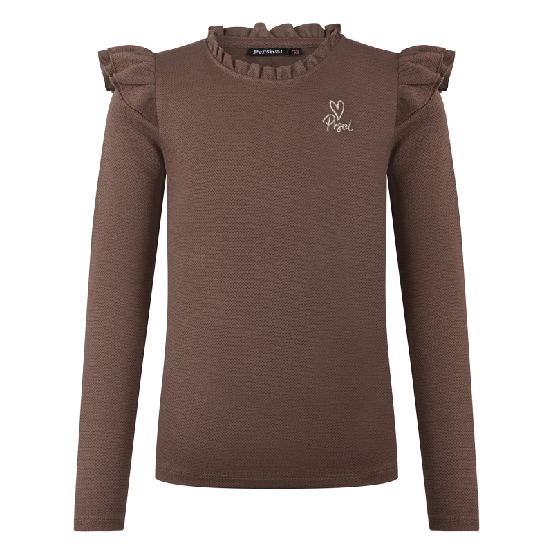 Persival 3310600 W20066 t-shirt lange mouw Bruin donker