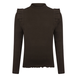 Persival 3310609 W20145 meisjes t-shirts lange mouw Bruin donker