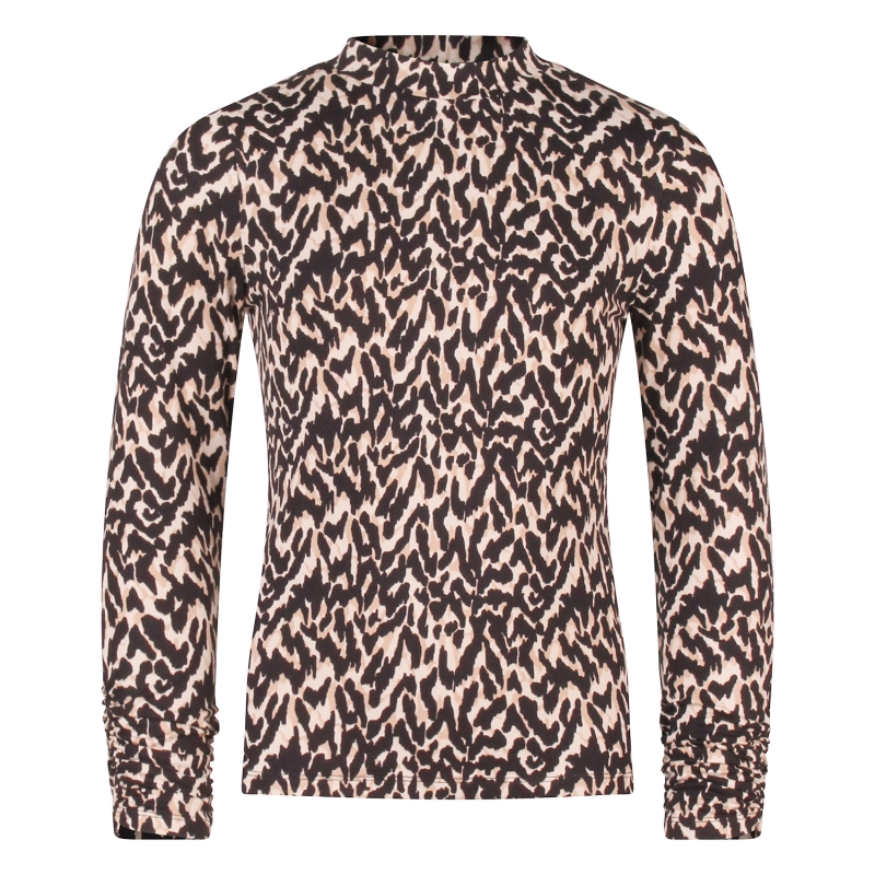 Persival Colly aop W20237 t-shirt lange mouw Zand